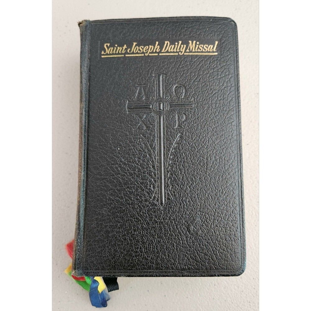 Saint Joseph Daily Missal Illustrated Liturgical Book Black Leather 1961